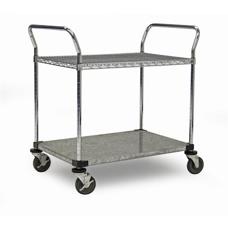 Technibilt Solid Utility Cart, 2-Shelf, 24x48x40 RD246CH-SLD